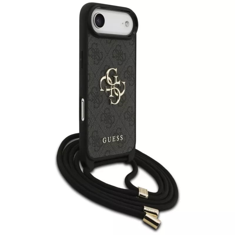 Guess 4G Big Logo Cord Strap Crossbody puzdro pre iPhone Air, čierna