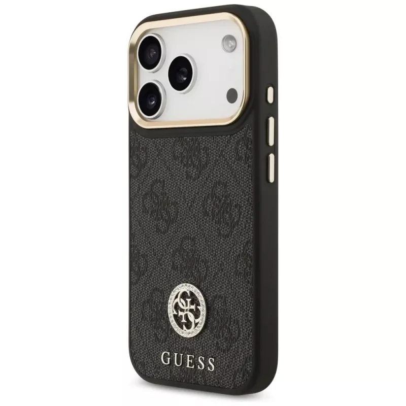 Guess 4G Strass Logo puzdro MagSafe pre iPhone 17 Pro (čierna)