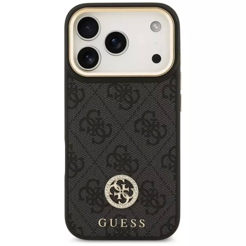 Guess 4G Strass Logo puzdro MagSafe pre iPhone 17 Pro (čierna)
