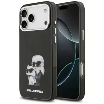 Karl Lagerfeld IML Aquarelle Karl & Choupette & Logo puzdro MagSafe pre iPhone 17 Pro (čierna)