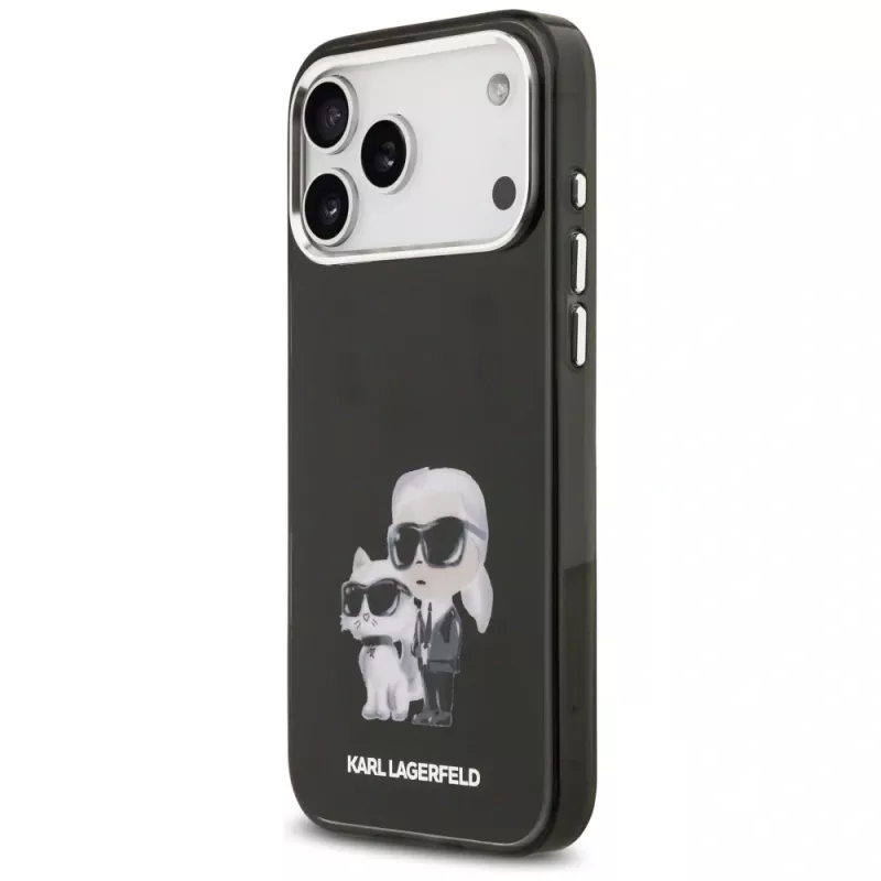 Karl Lagerfeld IML Aquarelle Karl & Choupette & Logo puzdro MagSafe pre iPhone 17 Pro (čierna)