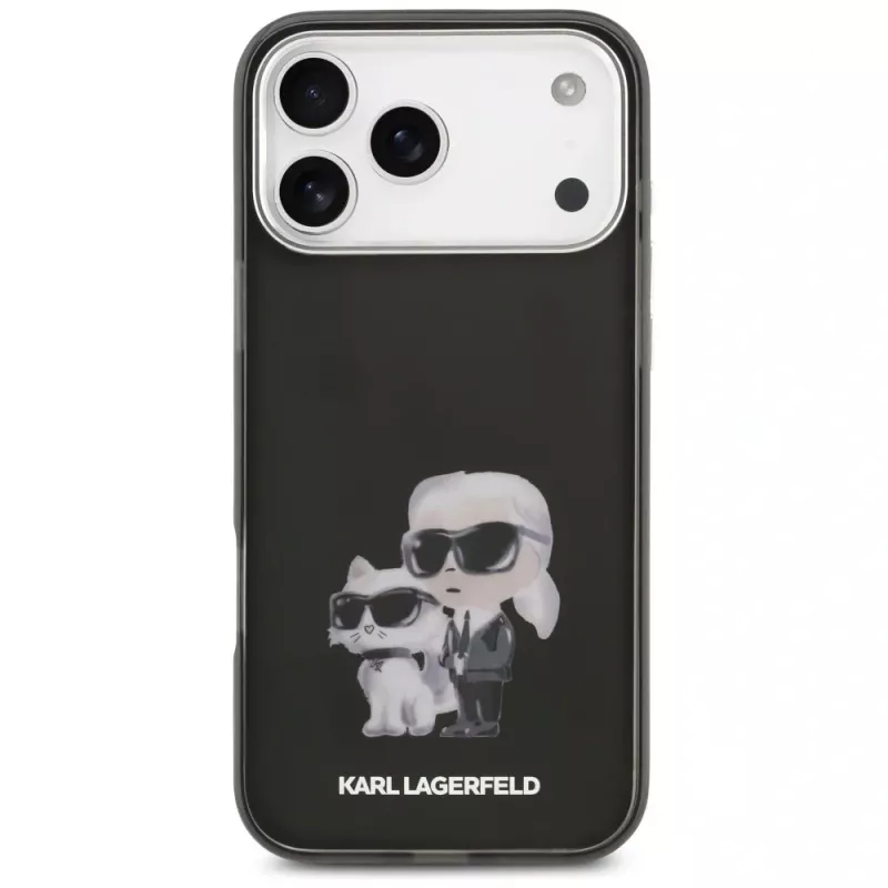 Karl Lagerfeld IML Aquarelle Karl & Choupette & Logo puzdro MagSafe pre iPhone 17 Pro (čierna)