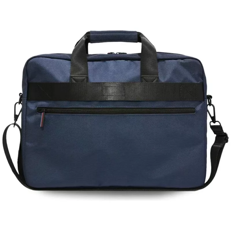 BMW Nylon Laptop Messenger Bag with Metal Logo, námornícka modrá, 16 palcov