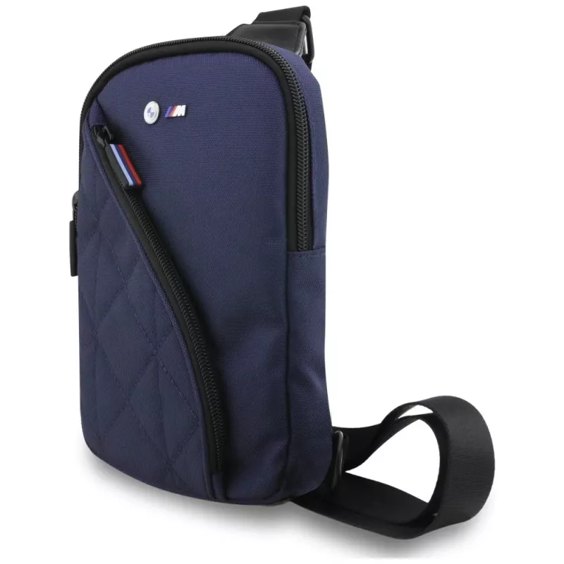 BMW nylonová crossbody taška na telefón s vreckom & kovovým logom Navy Blue