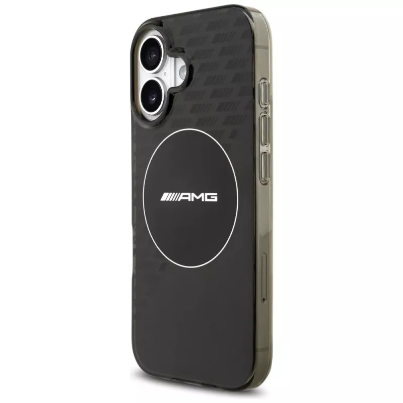 Puzdro Mercedes AMG Double Layer priehľadné Smoked MagSafe pre iPhone 17, čierne