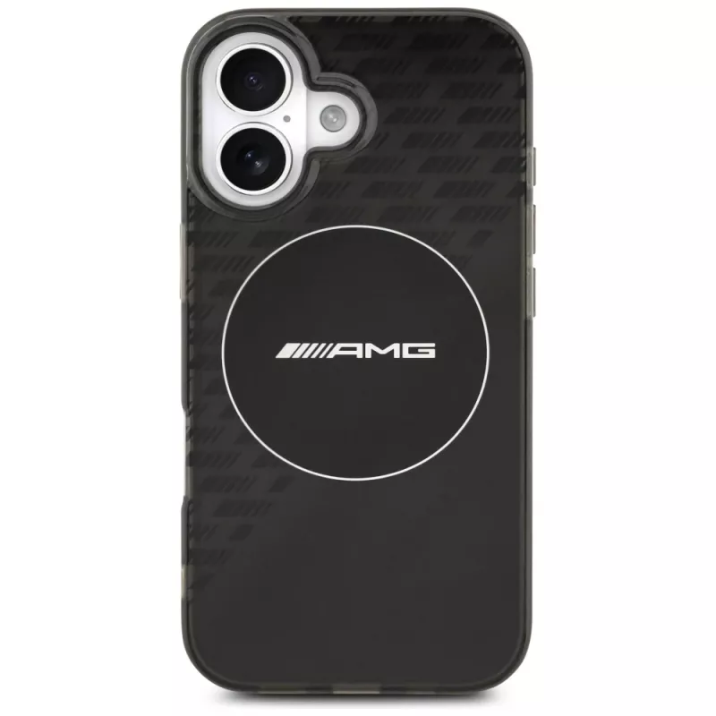 Puzdro Mercedes AMG Double Layer priehľadné Smoked MagSafe pre iPhone 17, čierne