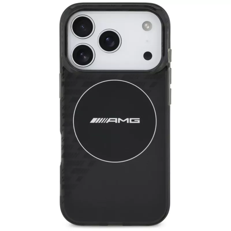 Puzdro Mercedes AMG Double Layer priehľadné Smoked MagSafe pre iPhone 17 Pro, čierne