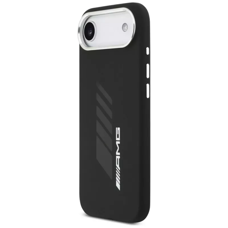 Silikónové puzdro Mercedes-AMG Oversize Rhombs MagSafe pre iPhone Air, čierne