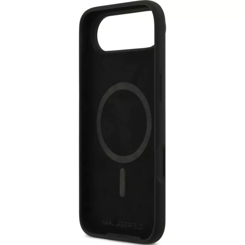 KARL LAGERFELD silikónové puzdro Karl & Choupette Ring MagSafe pre Apple iPhone Air – čierna
