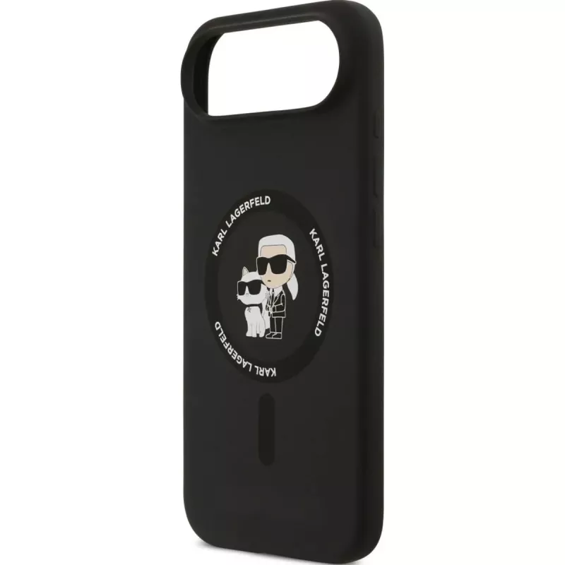 KARL LAGERFELD silikónové puzdro Karl & Choupette Ring MagSafe pre Apple iPhone Air – čierna
