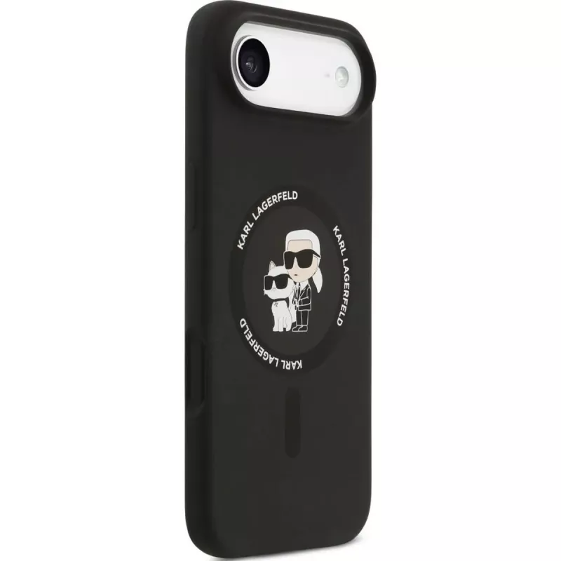 KARL LAGERFELD silikónové puzdro Karl & Choupette Ring MagSafe pre Apple iPhone Air – čierna