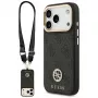 Guess 4G Strass Logo & Big Strap Metal Buttons MagSafe puzdro pre iPhone 17 Pro čierne