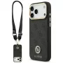 Guess 4G Strass Logo & Big Strap Metal Buttons MagSafe puzdro pre iPhone 17 Pro Max čierne