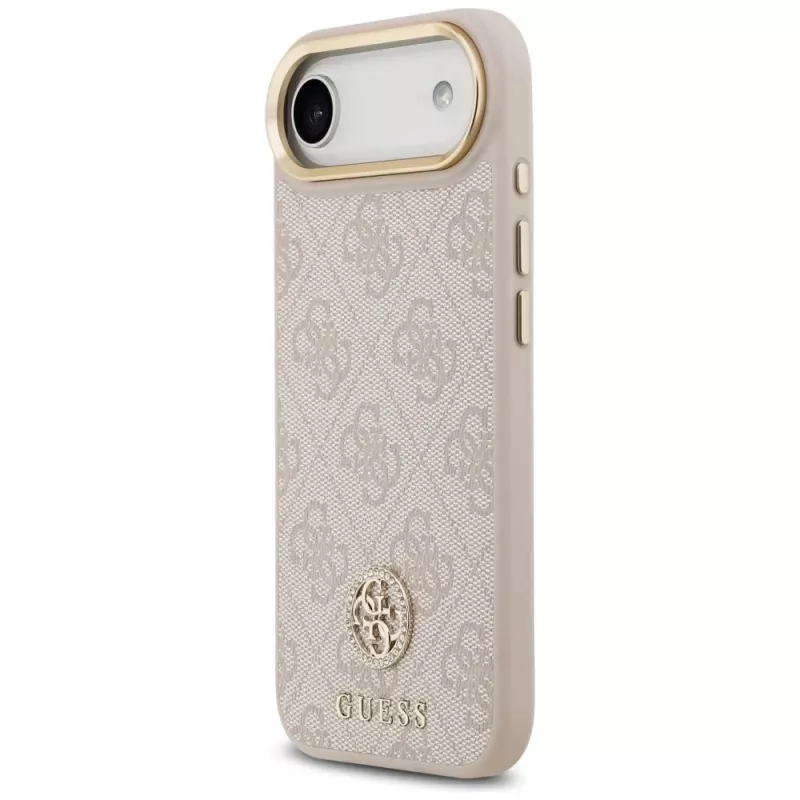 Guess 4G Strass Logo & Big Strap Metal Buttons MagSafe puzdro pre iPhone Air - ružová