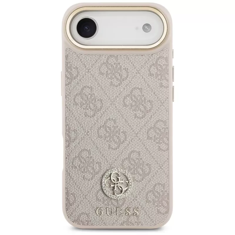 Guess 4G Strass Logo & Big Strap Metal Buttons MagSafe puzdro pre iPhone Air - ružová