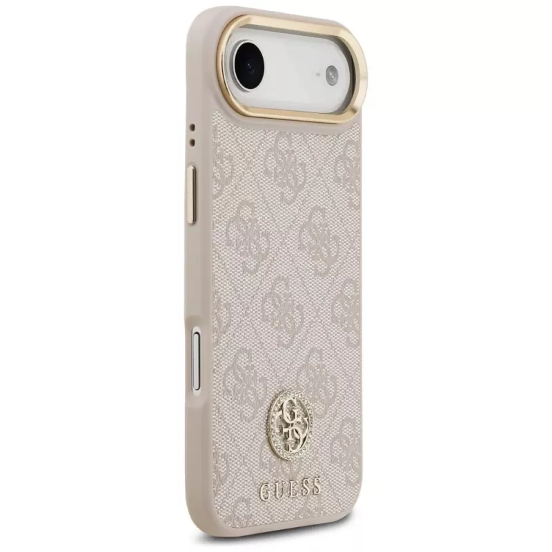 Guess 4G Strass Logo & Big Strap Metal Buttons MagSafe puzdro pre iPhone Air - ružová
