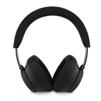 Guess Bluetooth Over-Ear slúchadlá ENC Saffiano Triangle Logo čierne