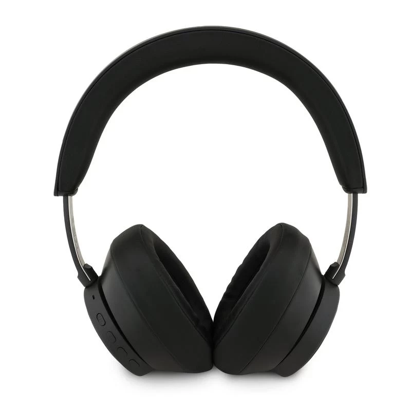 Guess Bluetooth Over-Ear slúchadlá ENC Saffiano Triangle Logo čierne