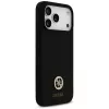 Guess Silicone Logo Strass 4G MagSafe puzdro pre iPhone 17 Pro Max čierne
