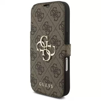 Guess Book 4G Metal Logo puzdro pre Apple iPhone 17 Pro, hnedá