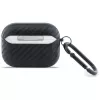 BMW Carbon Metal Logo ochranné puzdro pre Apple AirPods Pro 3, čierne