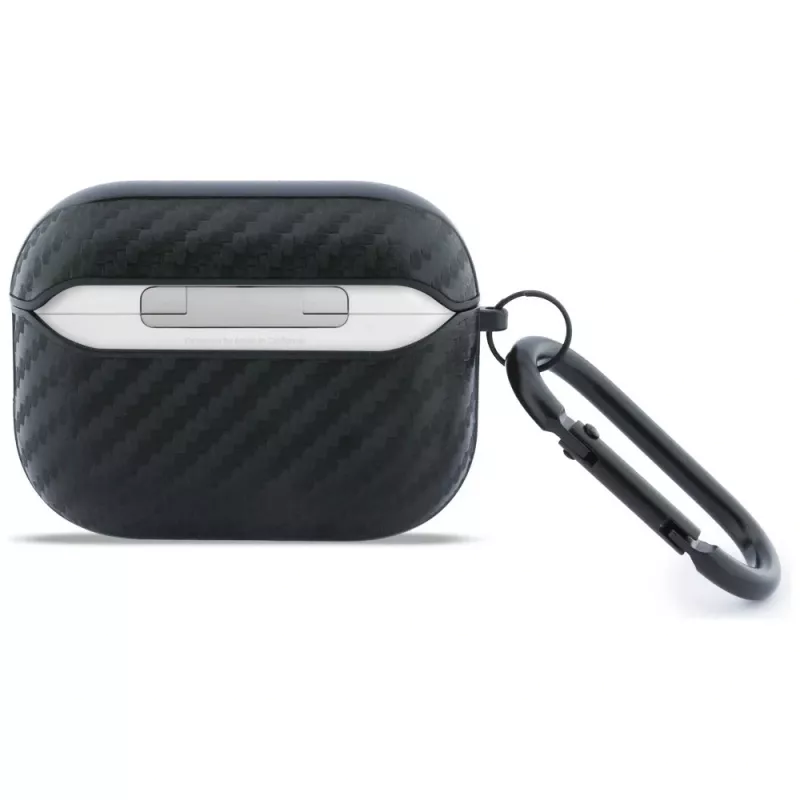 BMW Carbon Metal Logo ochranné puzdro pre Apple AirPods Pro 3, čierne