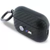 BMW Carbon Metal Logo ochranné puzdro pre Apple AirPods Pro 3, čierne