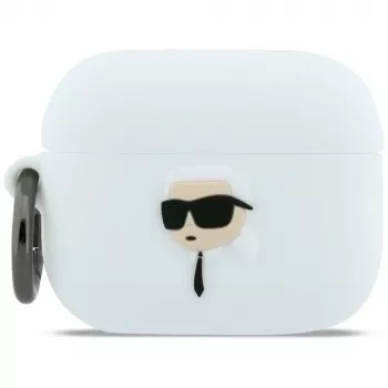KARL LAGERFELD Silicone Karl Head 3D puzdro pre AirPods Pro 3 biela