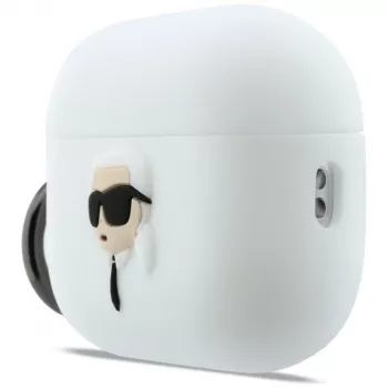 KARL LAGERFELD Silicone Karl Head 3D puzdro pre AirPods Pro 3 biela