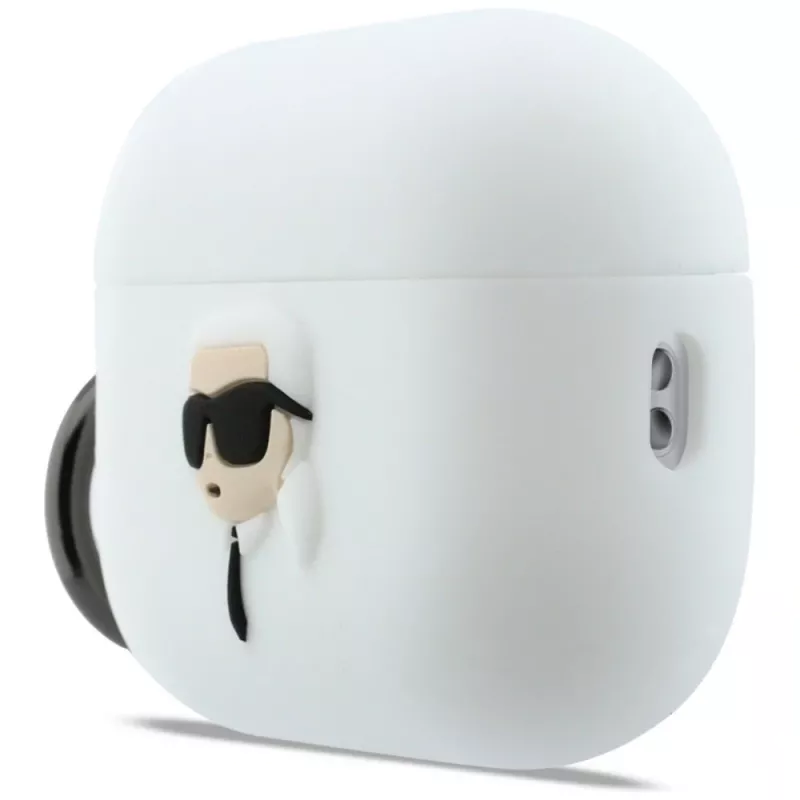 KARL LAGERFELD Silicone Karl Head 3D puzdro pre AirPods Pro 3 biela