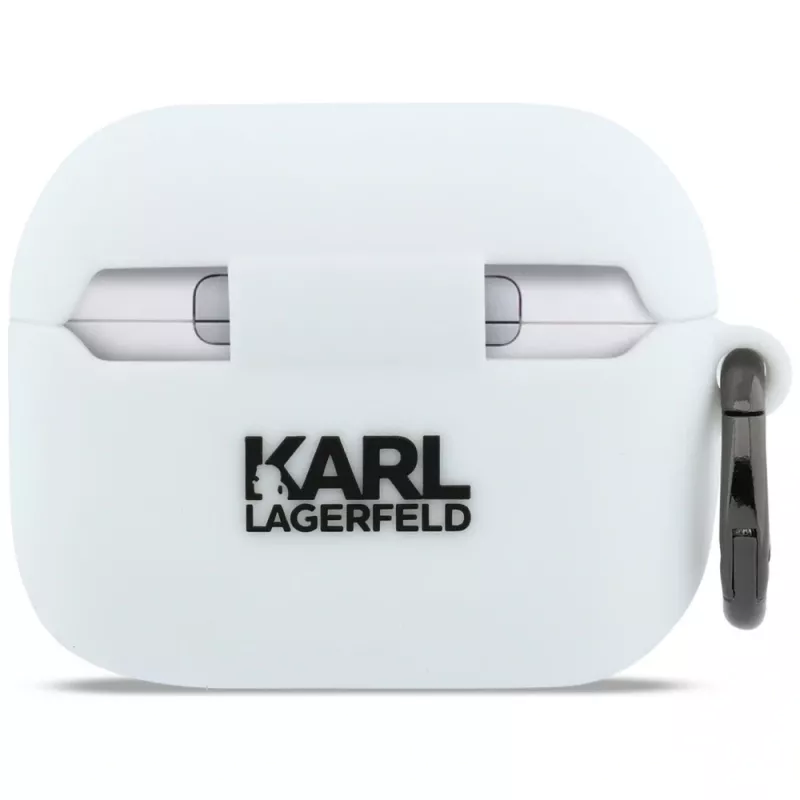 KARL LAGERFELD Silicone Karl Head 3D puzdro pre AirPods Pro 3 biela