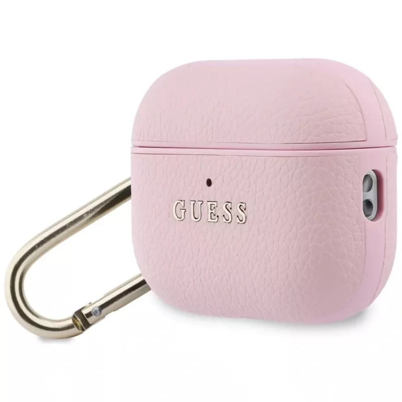 Guess Grained Classic Logo ochranné puzdro pre Apple AirPods Pro 3. generácia, ružová