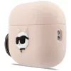 Silikónové puzdro Karl Lagerfeld Choupette Head 3D pre AirPods Pro 3, ružové