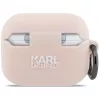 Silikónové puzdro Karl Lagerfeld Choupette Head 3D pre AirPods Pro 3, ružové