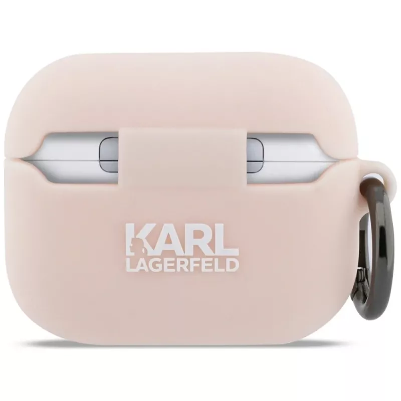Silikónové puzdro Karl Lagerfeld Choupette Head 3D pre AirPods Pro 3, ružové