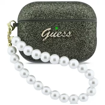 Guess Glitter Pearl Strap puzdro pre AirPods Pro 3, khaki