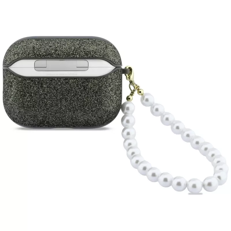 Puzdro Guess Glitter Pearl Strap pre AirPods Pro 3, khaki
