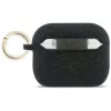 Silikónové puzdro Guess Glitter Ring pre AirPods Pro 3, čierne