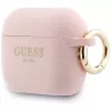 Silikónové puzdro Guess Glitter Ring pre AirPods Pro 3, ružové