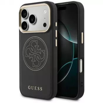 Guess Perforated 4G MagSafe puzdro pre iPhone 17 Pro Max, čierna