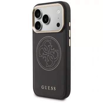 Guess Perforated 4G MagSafe puzdro pre iPhone 17 Pro Max, čierna