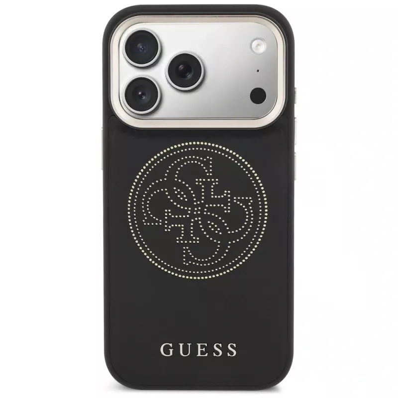 Guess Perforated 4G MagSafe puzdro pre iPhone 17 Pro Max, čierna