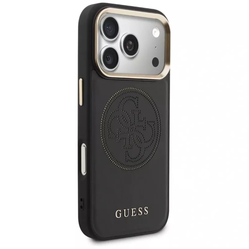 Guess Perforated 4G MagSafe puzdro pre iPhone 17 Pro Max, čierna