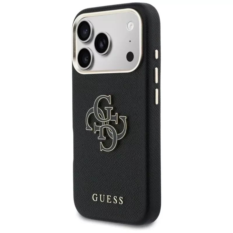Guess FW Resin Logo zadné puzdro pre Apple iPhone 17 Pro, čierna