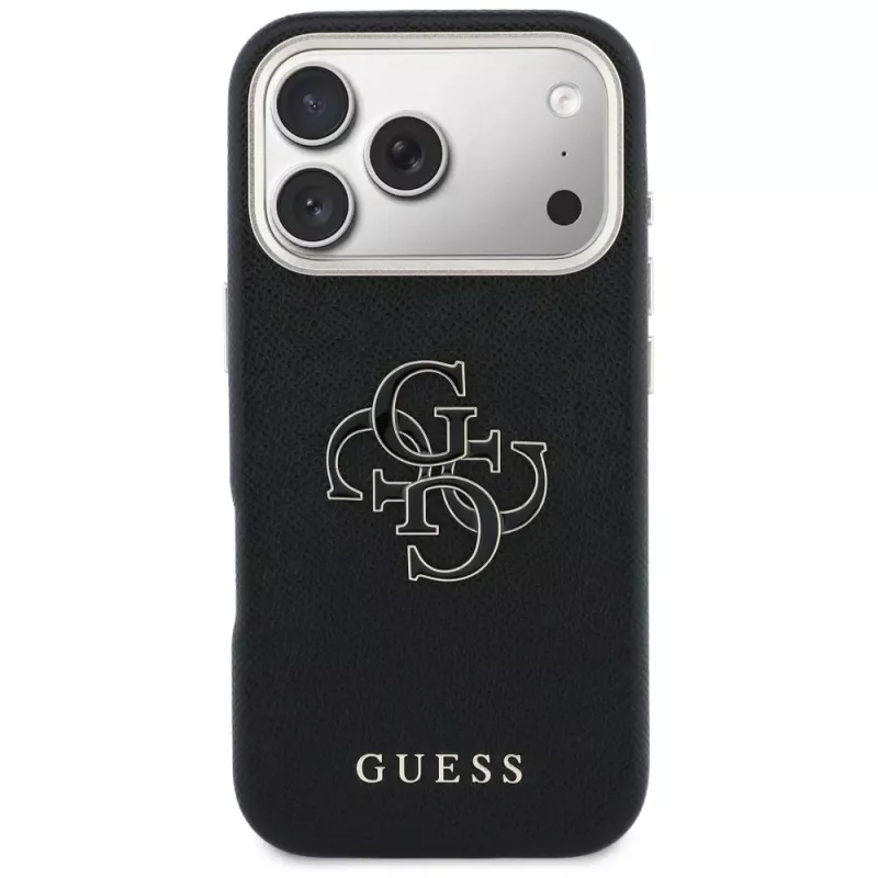 Guess FW Resin Logo zadné puzdro pre Apple iPhone 17 Pro, čierna