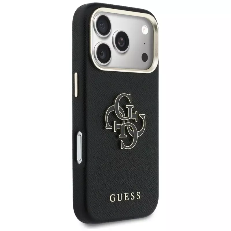 Guess FW Resin Logo zadné puzdro pre Apple iPhone 17 Pro, čierna
