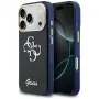 Guess IML 4G Script Metal puzdro pre Apple iPhone 17 Pro, modrá