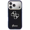 Guess IML 4G Script Metal puzdro pre Apple iPhone 17 Pro, modrá