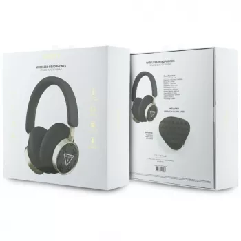 Guess 4G Triangle Logo bezdrôtové Bluetooth 5.4 over-ear slúchadlá s ENC, čierna