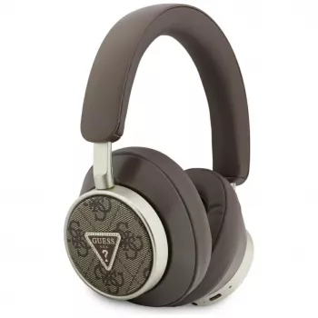 Guess 4G Triangle Logo bezdrôtové Bluetooth 5.4 on-ear slúchadlá s ENC, hnedá